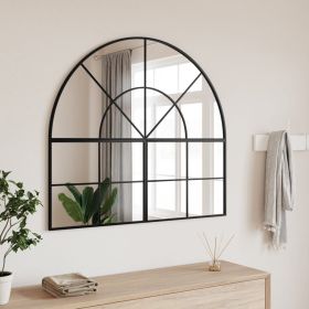 Wall Mirror Black 39.4"x35.4" Arch Iron